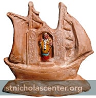 Terra Cotta Boat with San Nicola Terra Cotta Boat with San Nicola