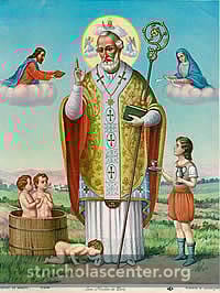 St. Nicholas with children from legends St. Nicholas with children from legends