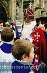 St Nicholas with choristers at Canterbury Cathedral St Nicholas with choristers at Canterbury Cathedral