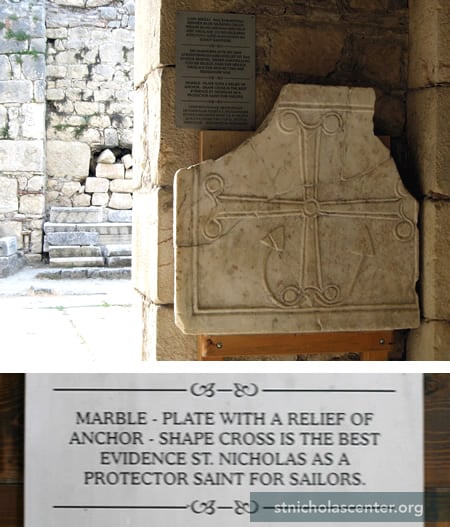 Anchor cross on stone Anchor cross on stone