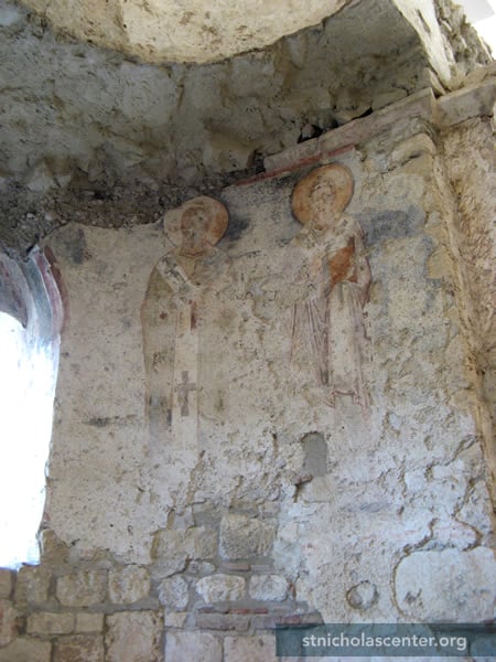 Fresco showing two figures Fresco showing two figures