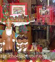 Chocolate Saints in Window Display Chocolate Saints in Window Display