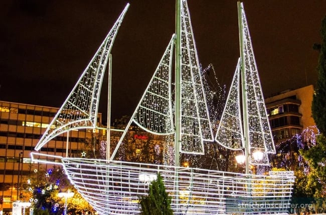 Lighted Christmas boat Lighted Christmas boat
