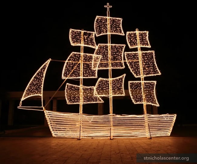 Lighted Christmas boat Lighted Christmas boat