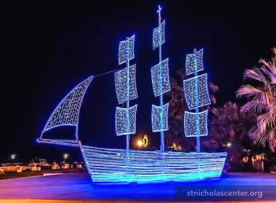 Lighted Christmas boat Lighted Christmas boat