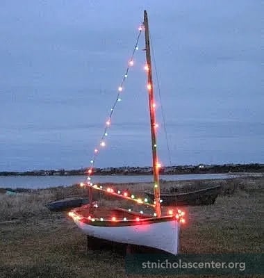 Lighted Christmas boat Lighted Christmas boat