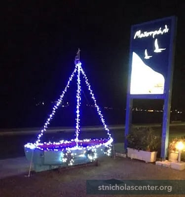 Lighted Christmas boat Lighted Christmas boat