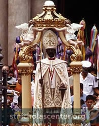 Statue leaving cathedral Statue leaving cathedral