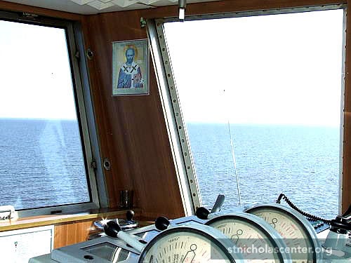 St Nicholas icon on ship St Nicholas icon on ship